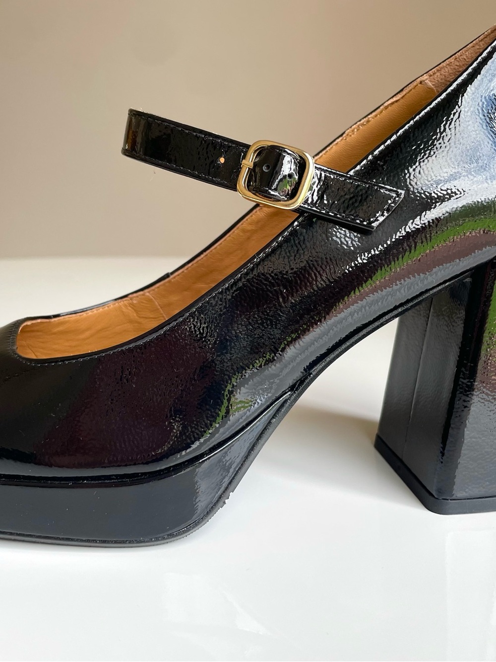 Sézane Georgia High Mary Jane Block Heels, Black Patent Leather, EU 40 US 9 - Picture 7 of 13
